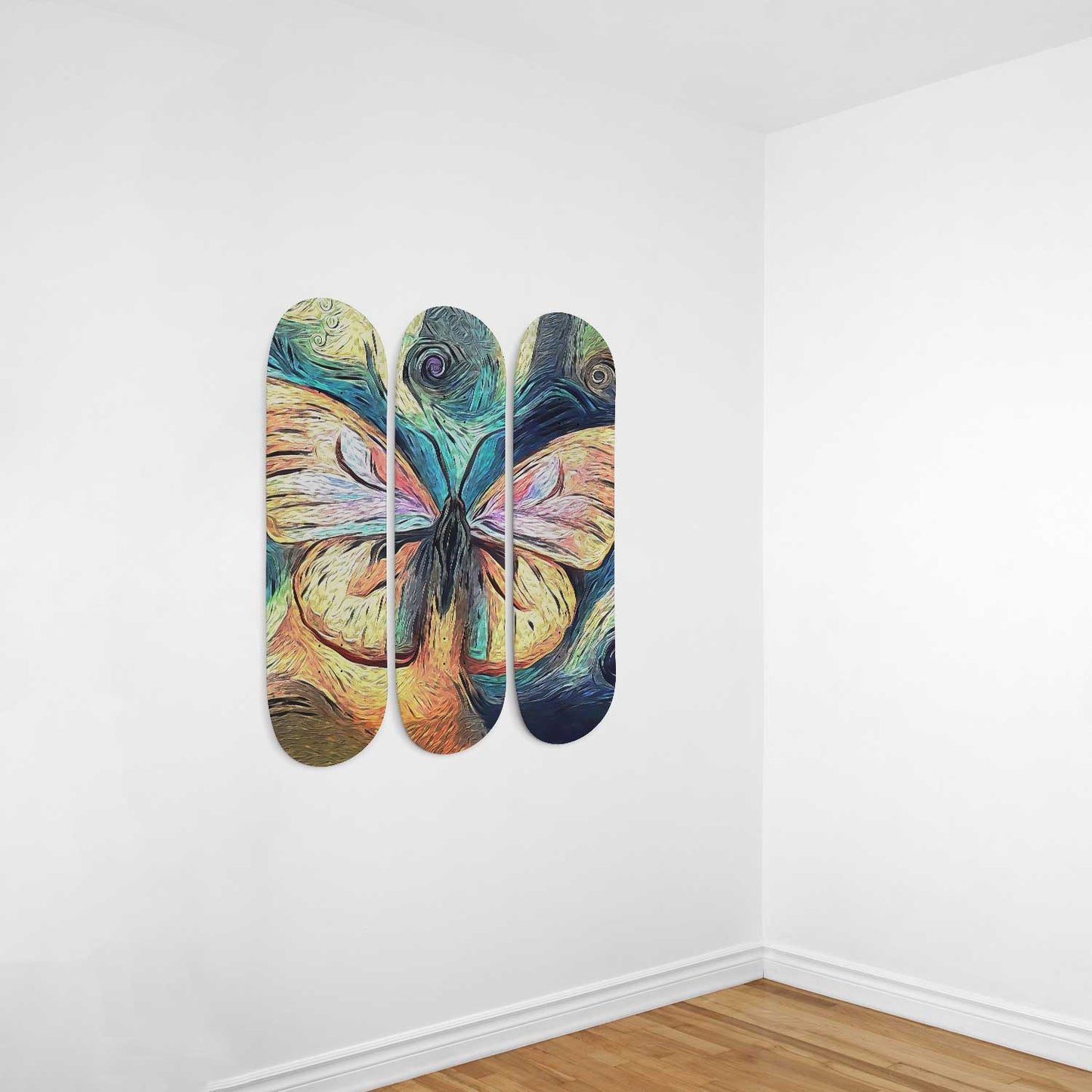 Van Gogh Happy Butterfly 3-Deck Skateboard Wall Art: Beautiful, Home Decor