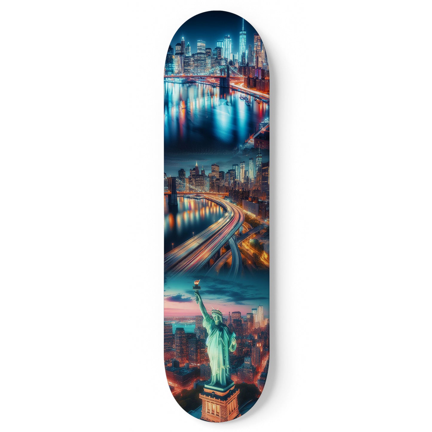 I Love New York Cityscaper 1-Deck Skateboard Wall Art