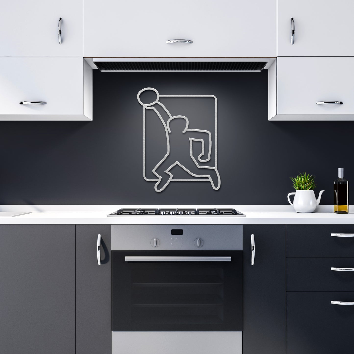 Keith Haring Style BASKETBALL Pose Metal Wall Art