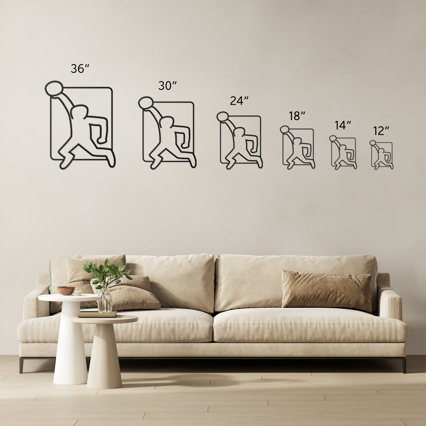 Keith Haring Style BASKETBALL Pose Metal Wall Art
