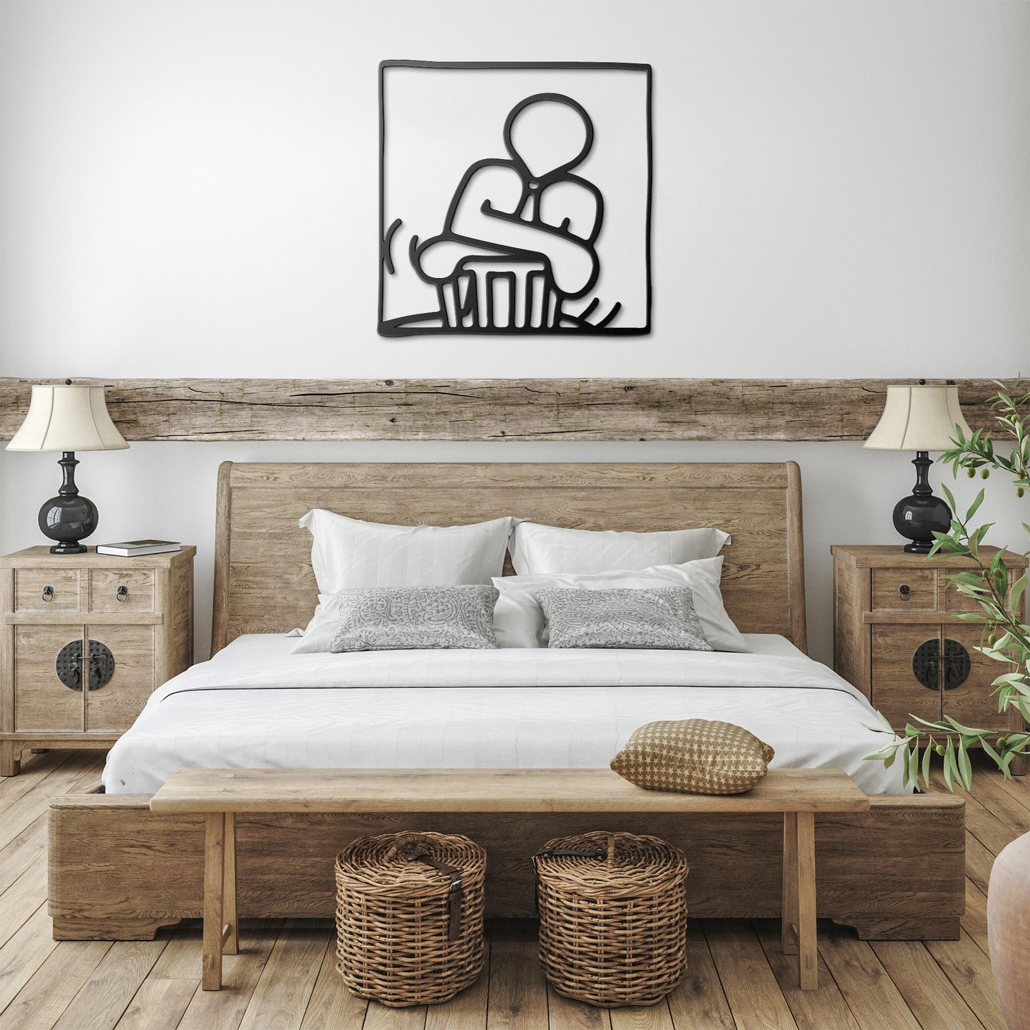 Keith Haring Man Chillin on a Sit Metal Wall Art