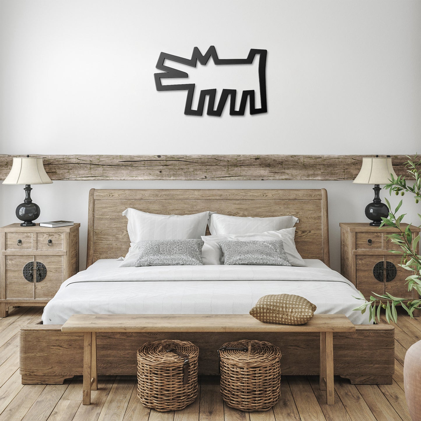 Keith Haring Dancing Dogs Figure Metal Wall Art 1