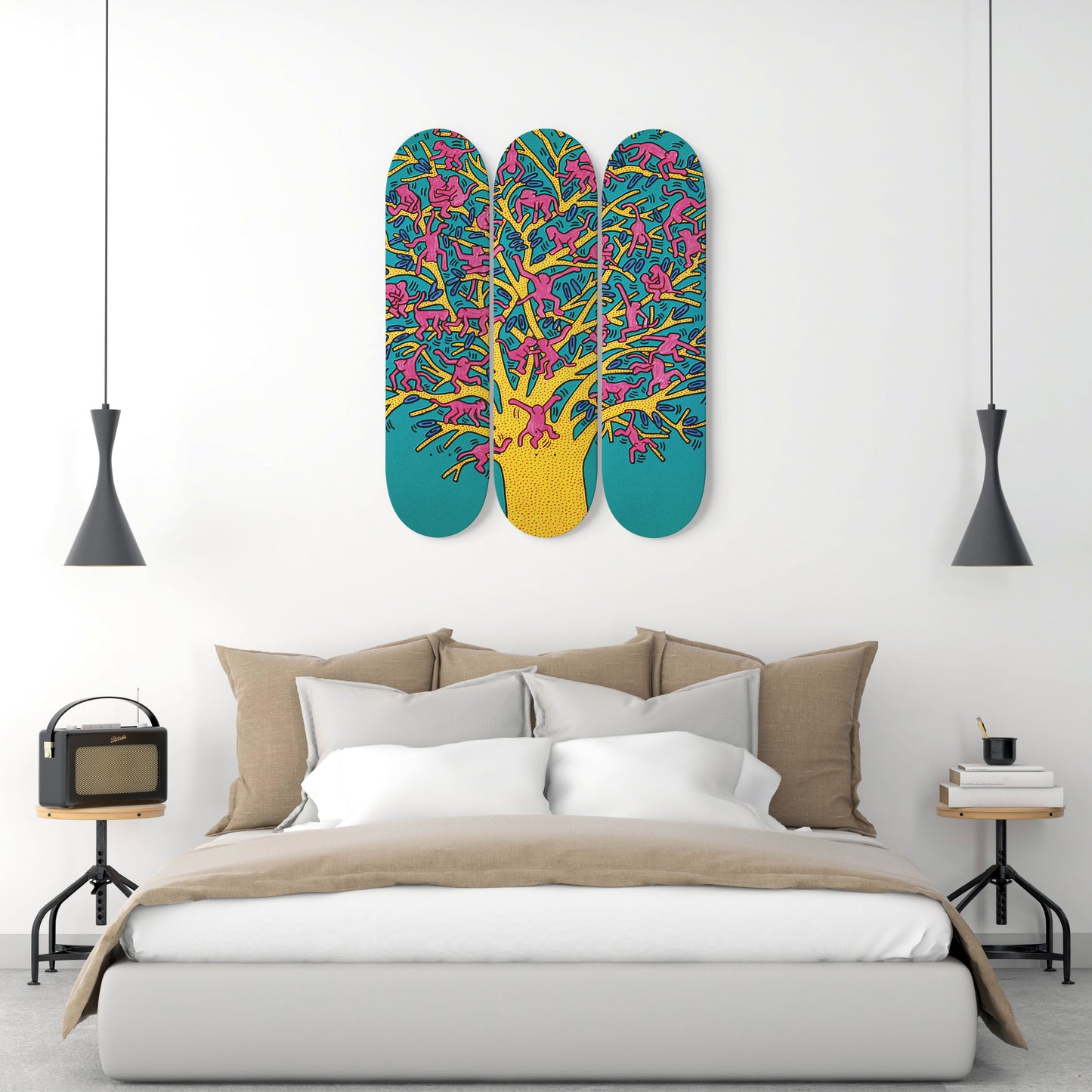 Keith Haring Monkey Tree Modern Wall Art#1.0 : Famous Artwork , Living Room Decor, Art Nouveau Wall Art