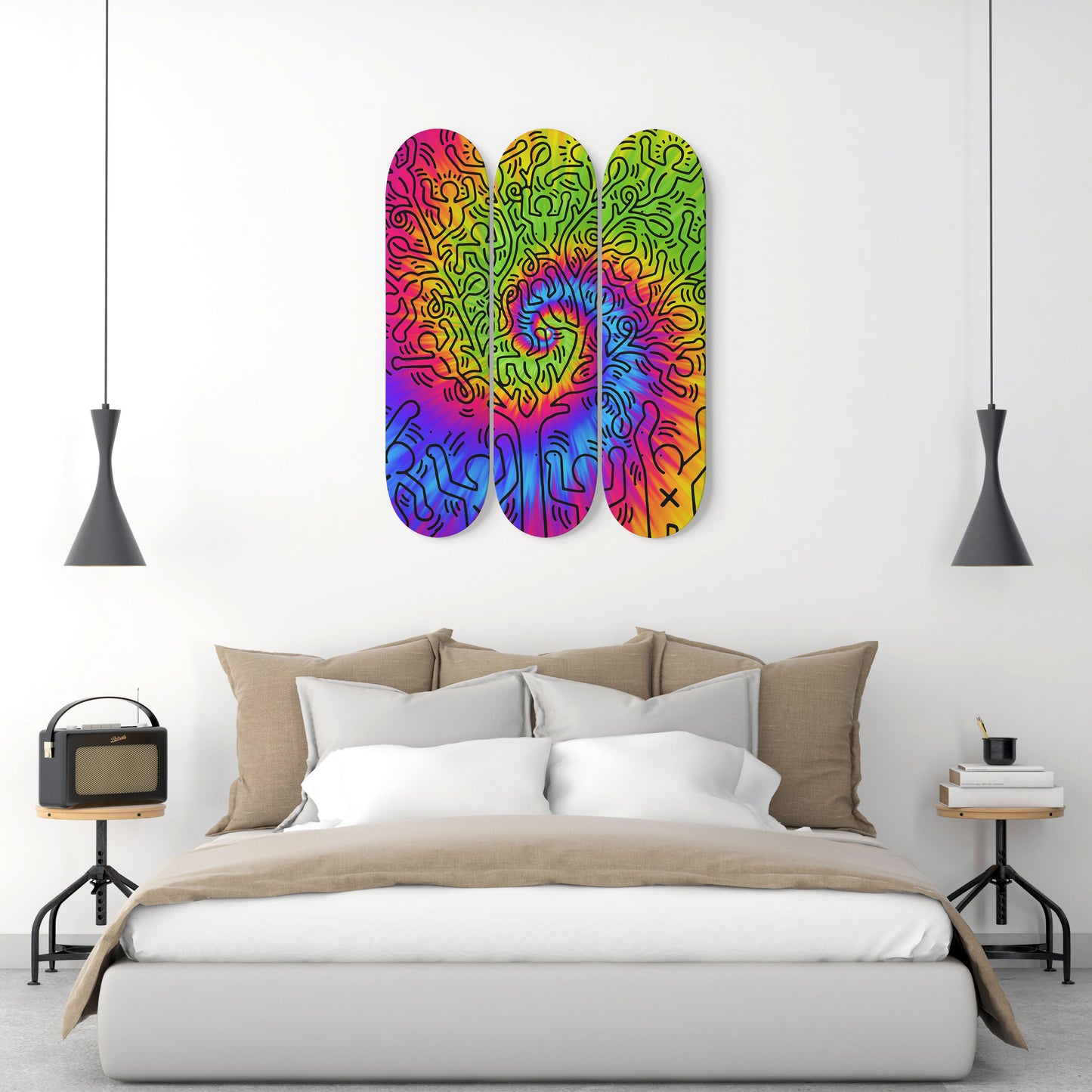 Keith Haring Monkey Tree Modern Wall Art#4.0 : Famous Artwork , Living Room Decor, Art Nouveau Wall Art