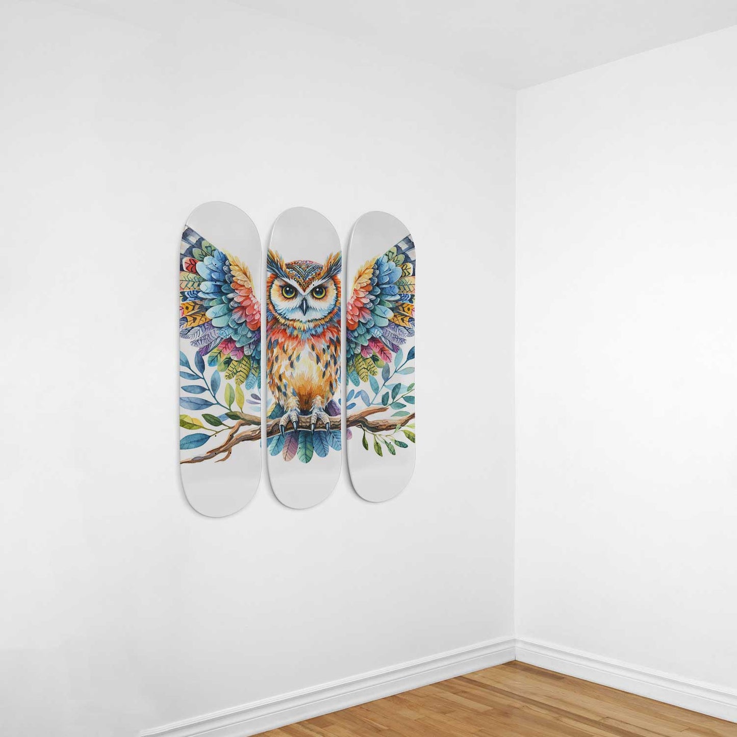 Owl#5.0 3-Deck Skateboard Wall Art