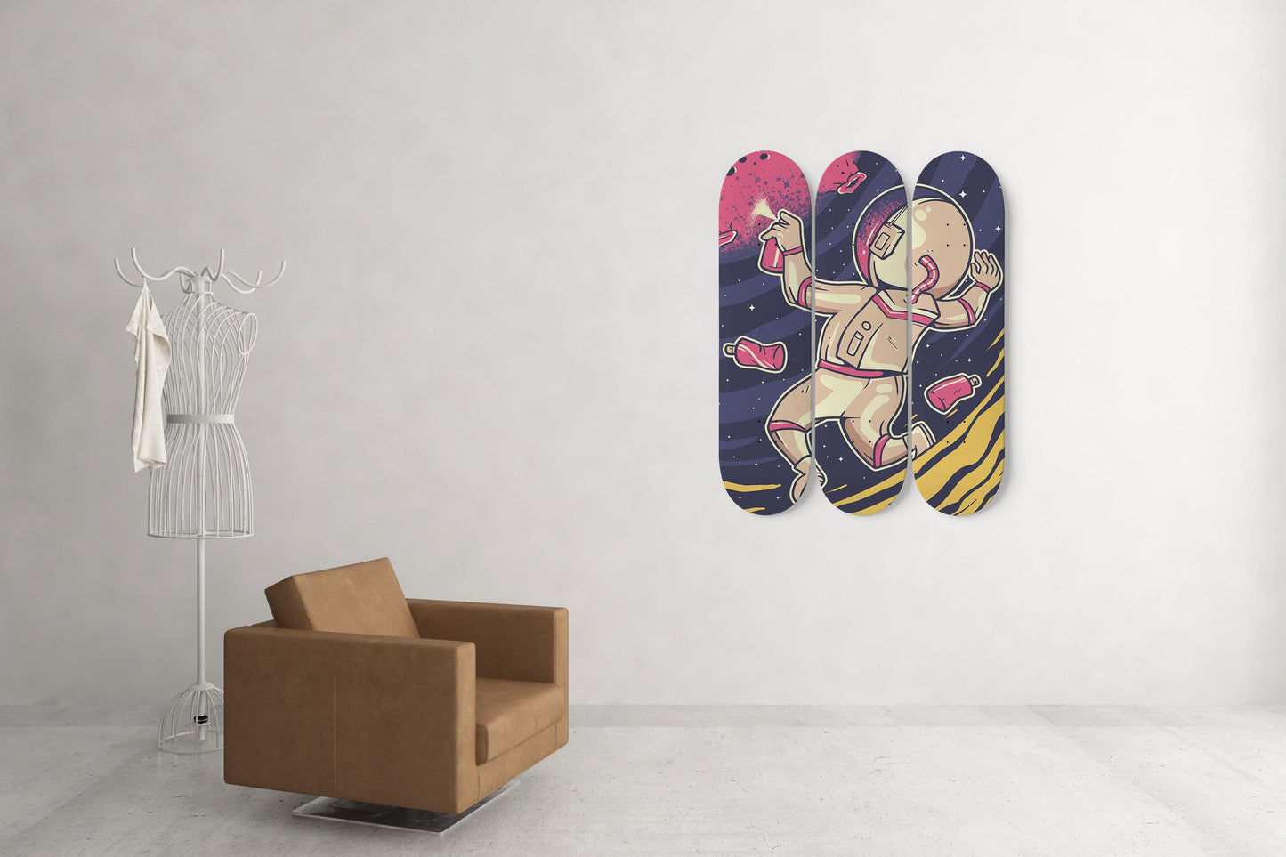 Paint The Planet 3-Deck Skateboard Wall Art: Cosmic Creation