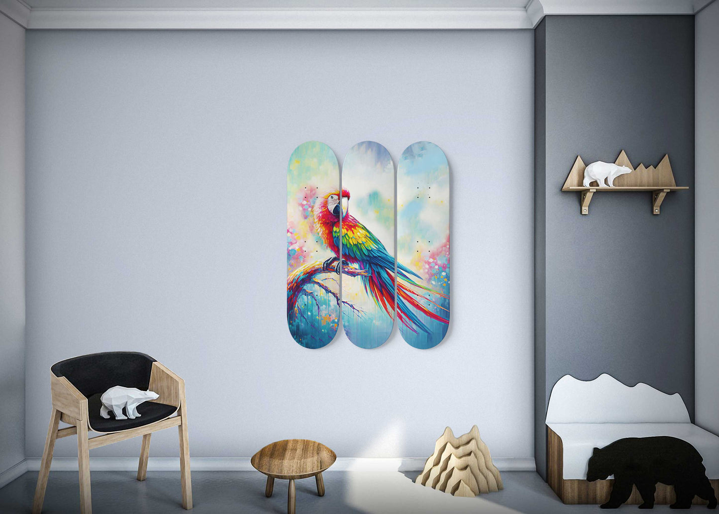 Beautiful Parrot #1 3-Deck Skateboard Wall Art