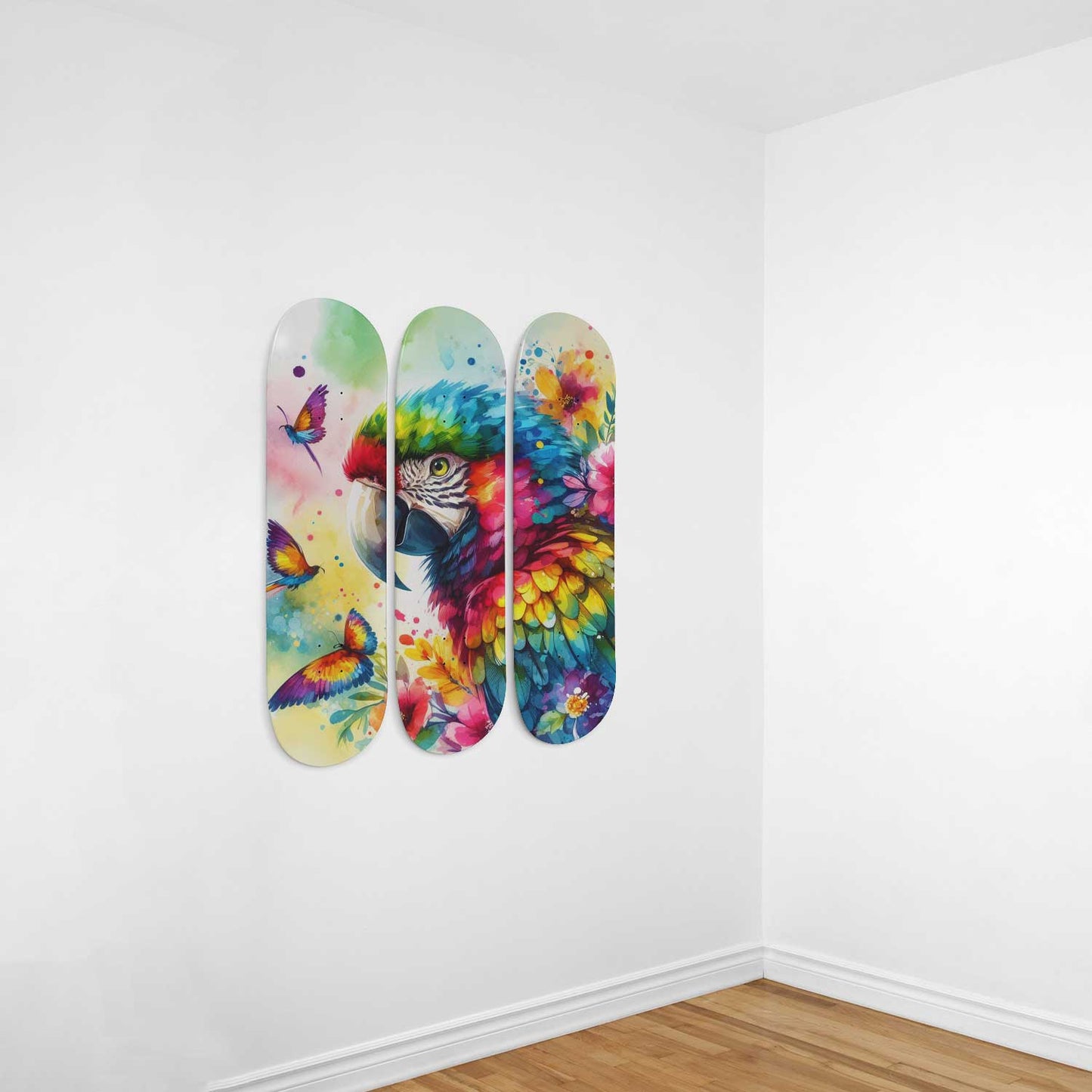 Beautiful Parrot #4 3-Deck Skateboard Wall Art