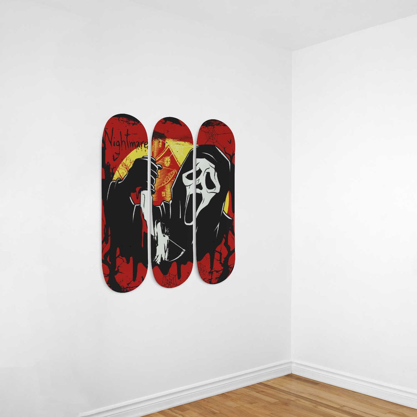 Halloween Reaper 3 Deck Skateboard Wall Art: Spine-Chilling Home Decor