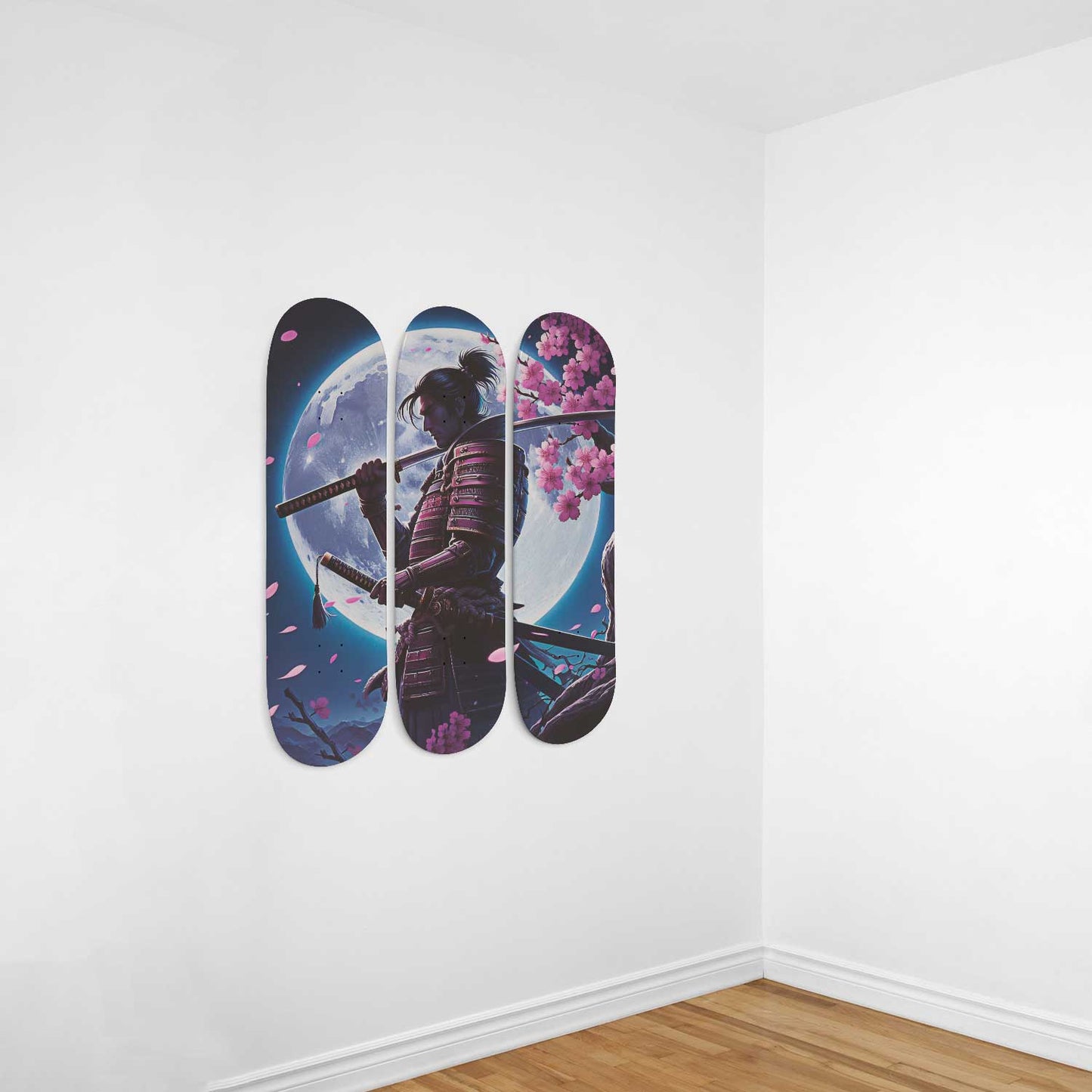 Samurai #3.0 3-Deck Skateboard Wall Art