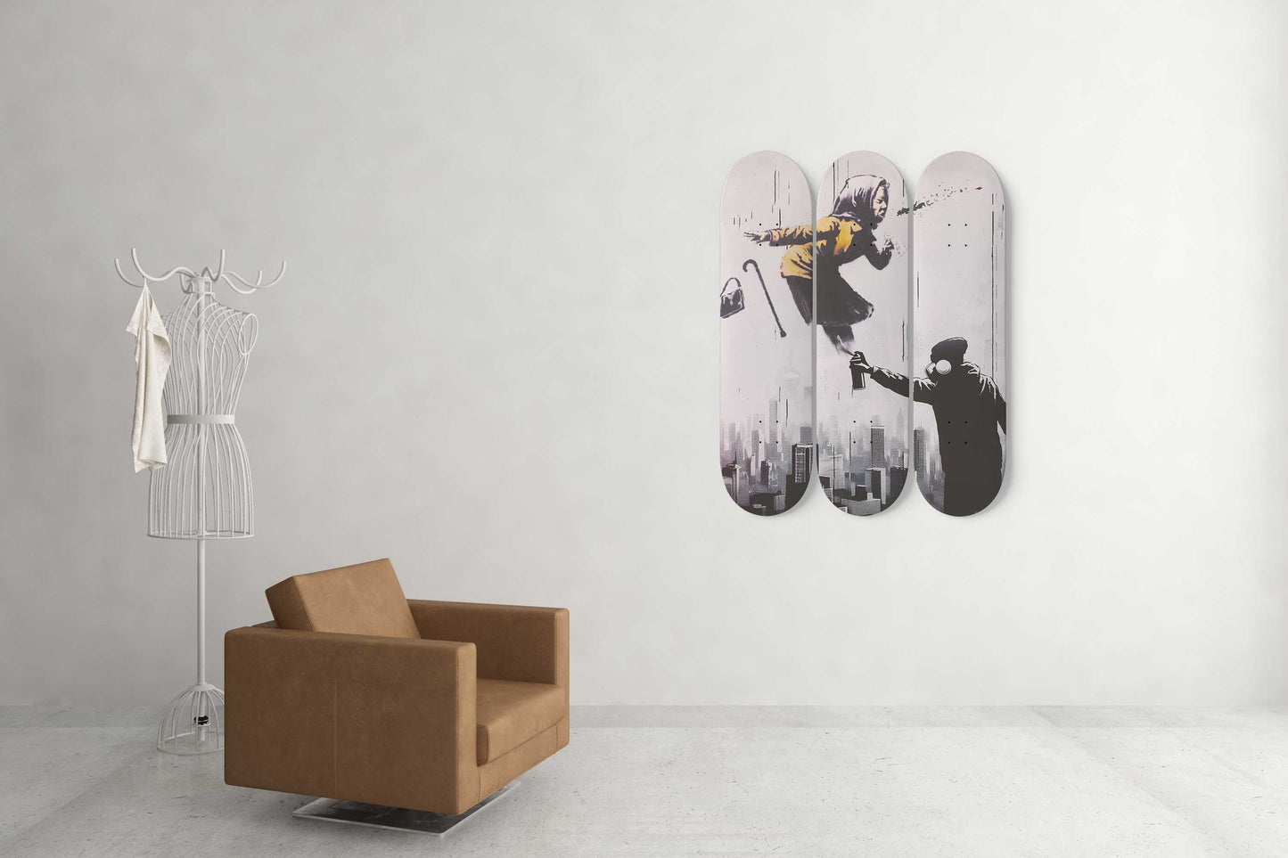 Banksy Sneezing Girl 3 Deck Skateboard Wall Art: Masterpiece,Beautiful Design