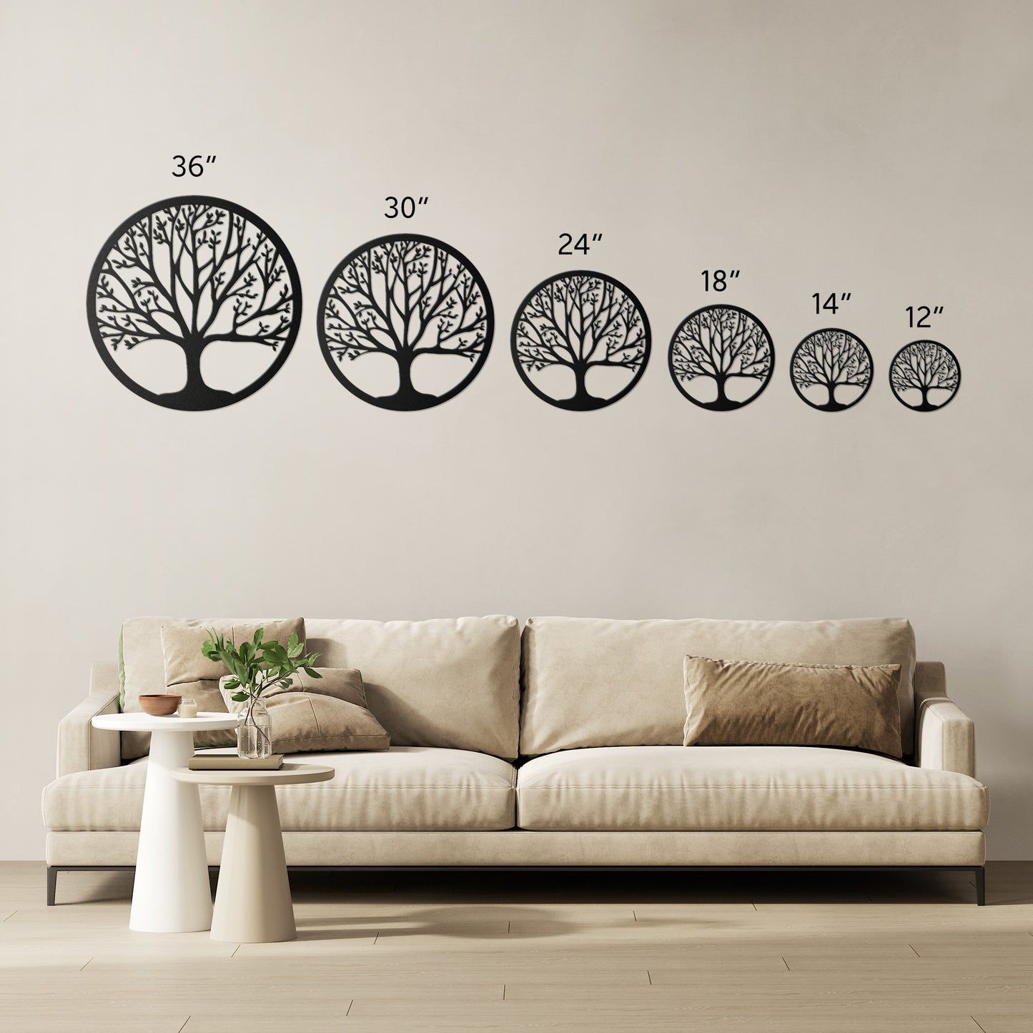 Tree of Life Circle Metal Wall Art