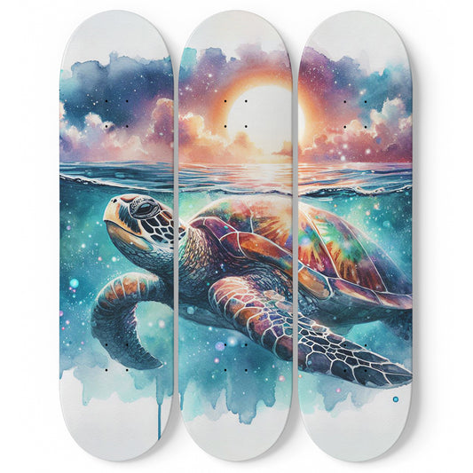 Turtle#3.0 3-Deck Skateboard Wall Art
