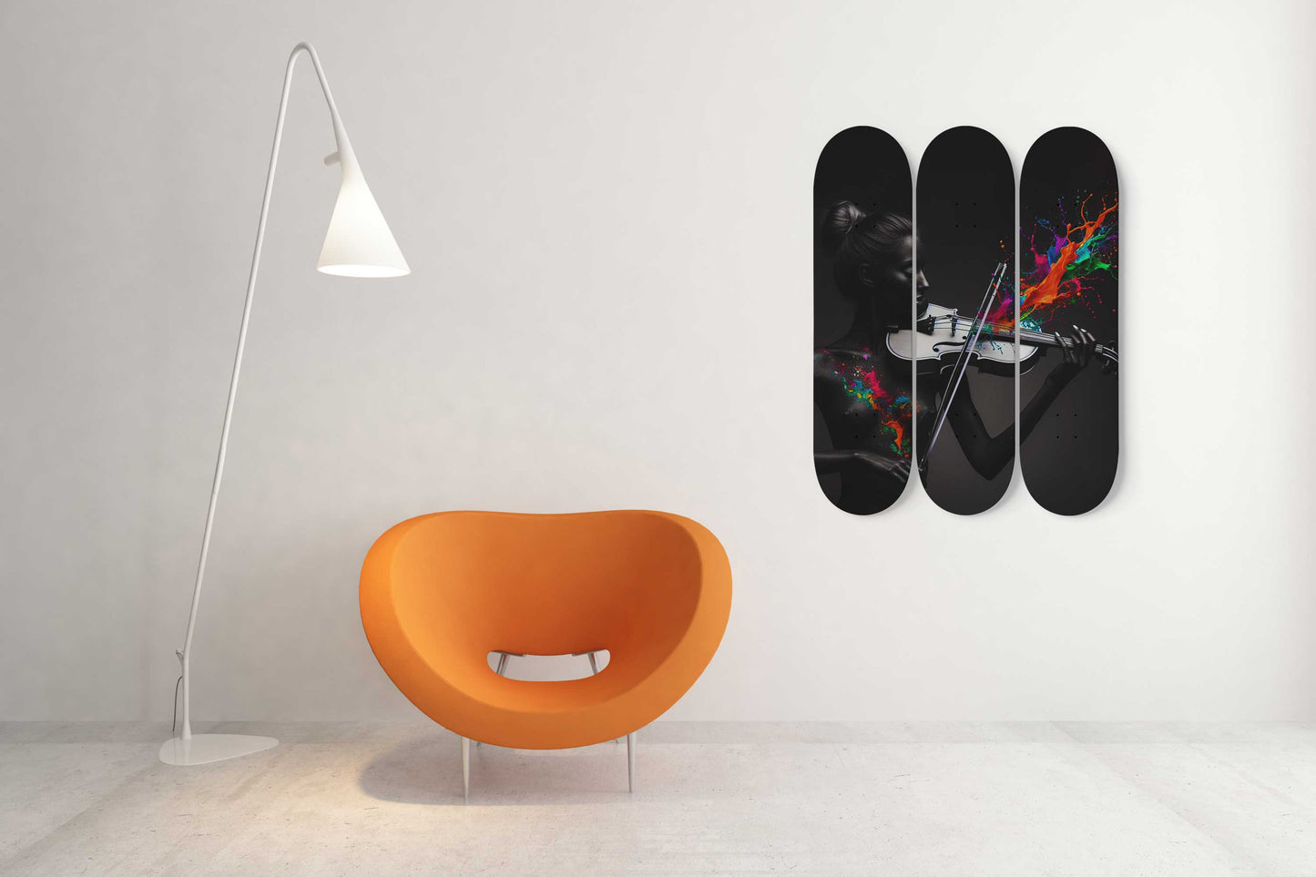 Violin 3-Deck Skateboard Wall Art