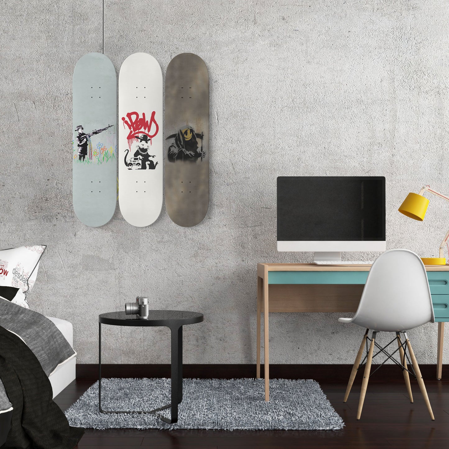 Banksy - Mixed Art - 3-piece Skateboard Wall Art