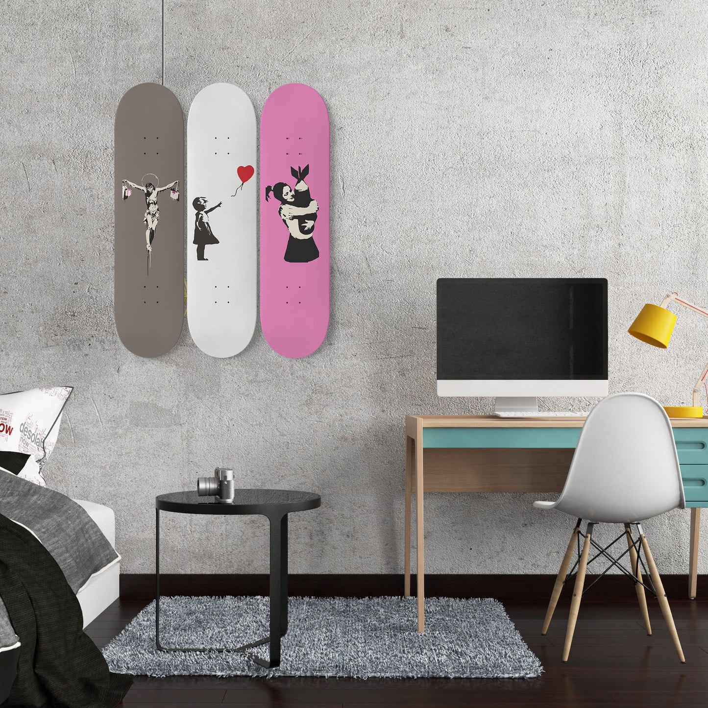 Banksy - Mixed Art - 3-piece Skateboard Wall Art