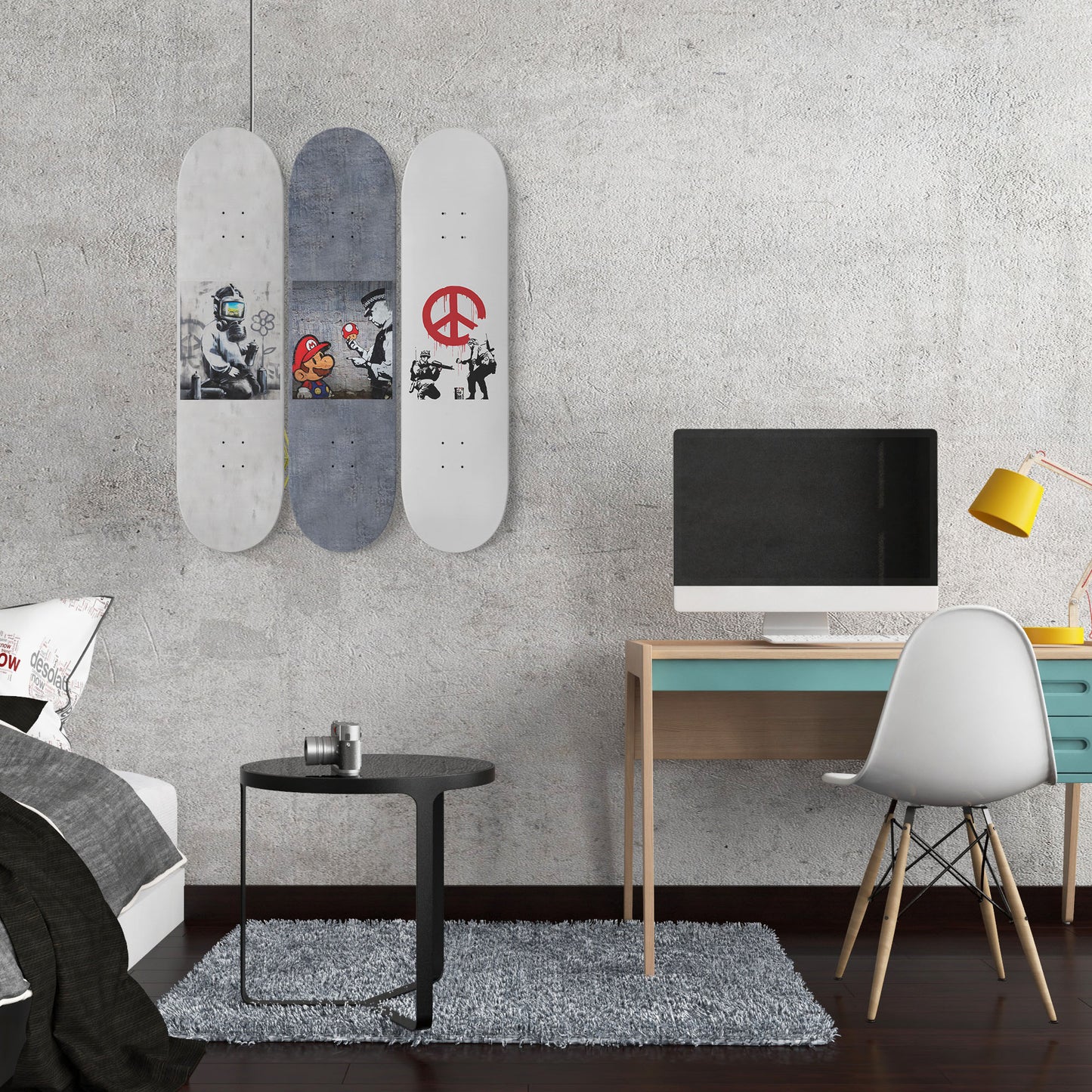 Banksy - Mixed Art - 3-piece Skateboard Wall Art