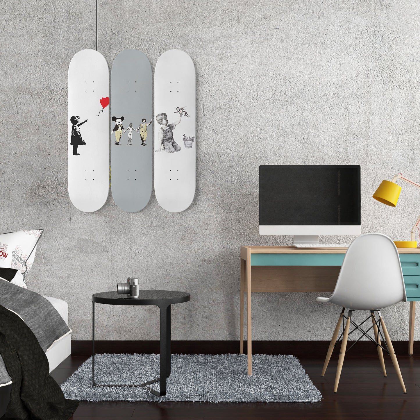 Banksy - Mixed Art - 3-piece Skateboard Wall Art