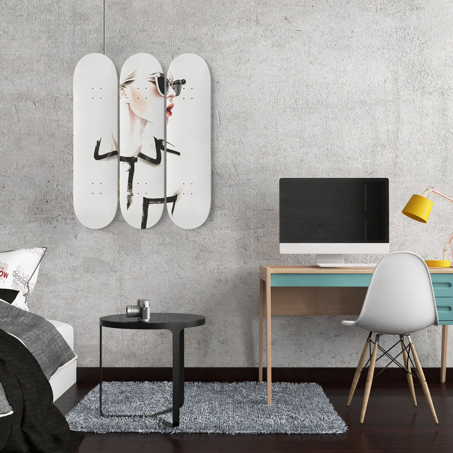 Fashion 2 | 3 Set of Skateboard Deck Wall Art, Hanged Room Decoration, Custom Unique Gifts, Minimalist Wall Art