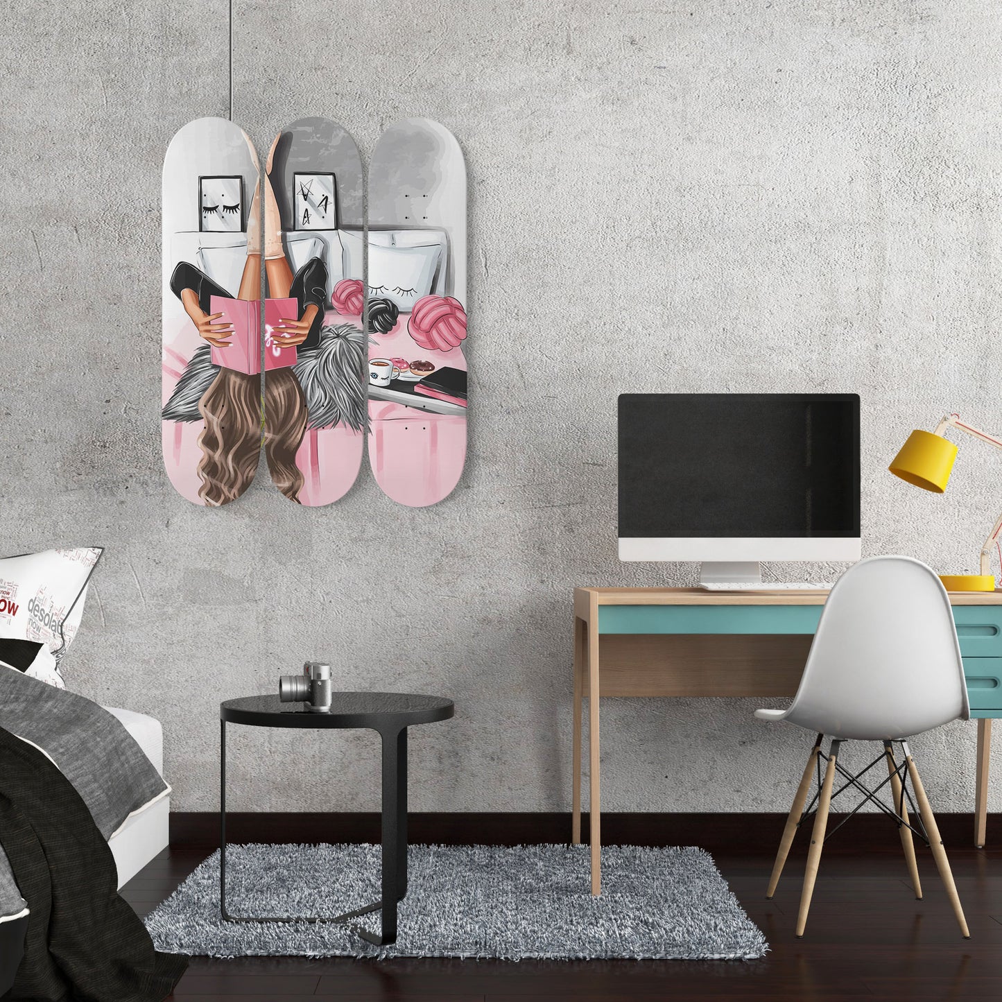 Fashion 5 | 3 Set of Skateboard Deck Wall Art | Wall Hanging Room Decor | Maple Wood | Birthday Gift