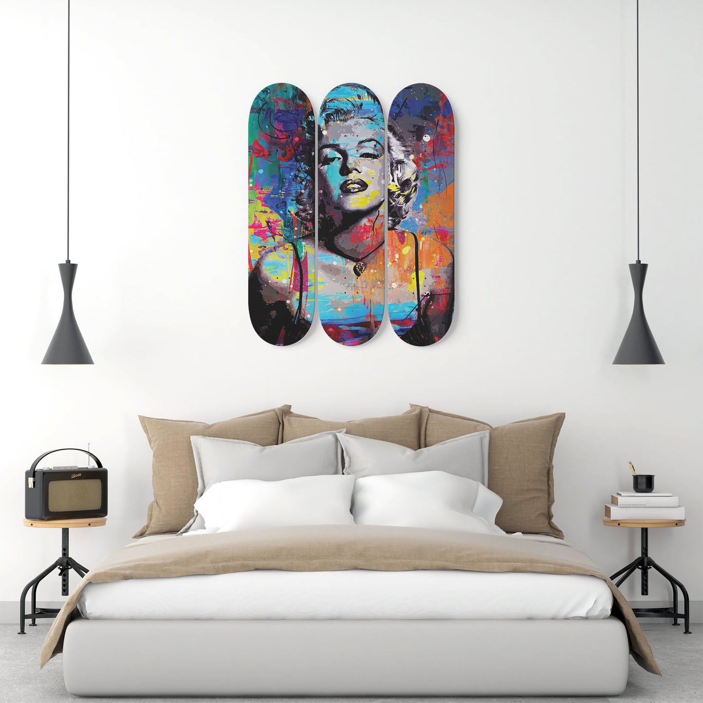 Marilyn Monroe Artwork 2 | 3-piece Skateboard Wall Art | Wall Decor | Best Unique Gift for Home Decor