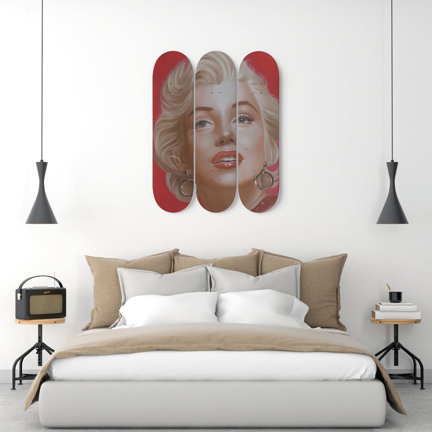 Marilyn Monroe Artwork 6 | 3-piece Skateboard Wall Art | Made with Maple Wood | Wall Hanging Decoration | Best Unique Gift for Home Decor