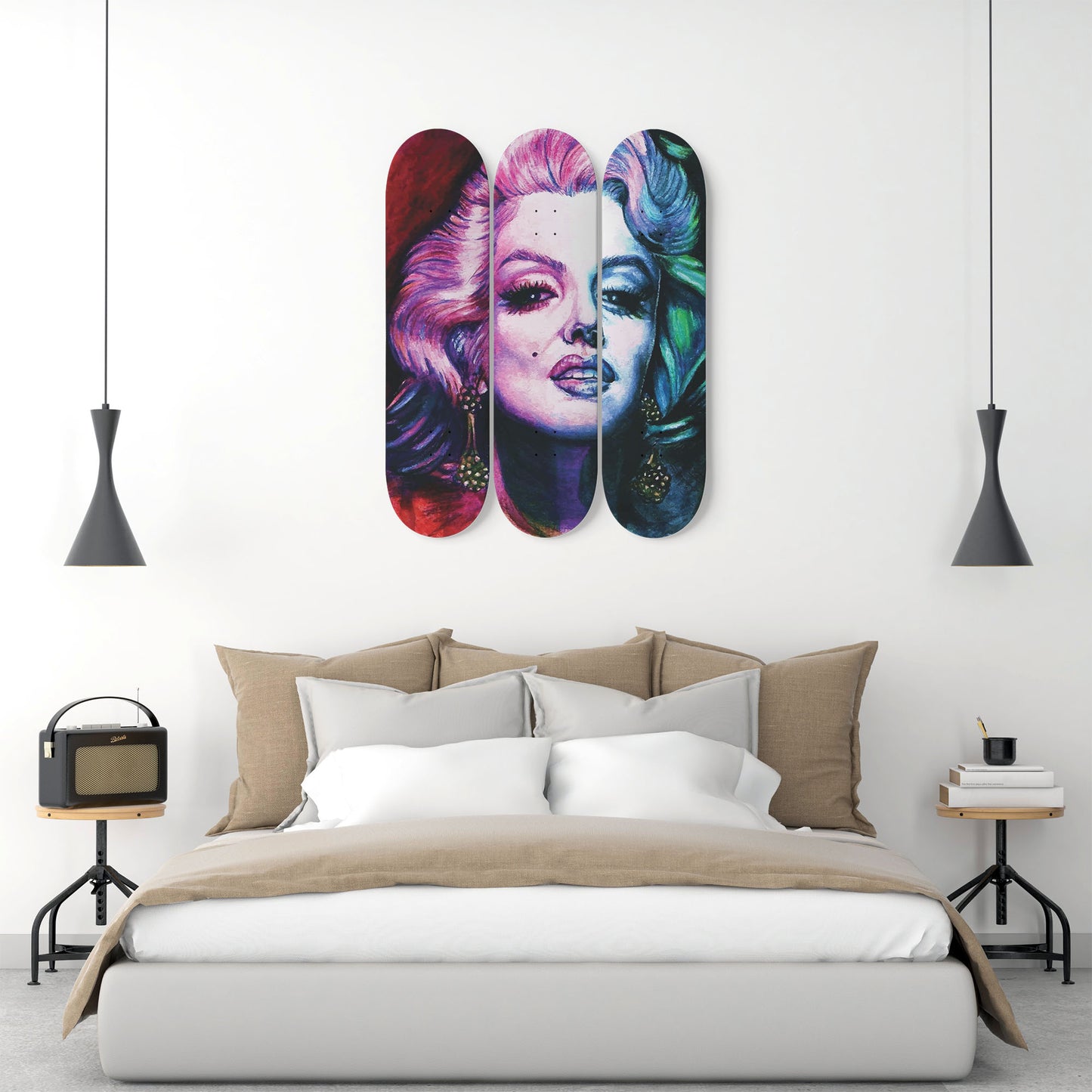 Marilyn Monroe Artwork  7 | 3-piece Skateboard Wall Art | Wall Decor | Best Unique Gift for Home Decor