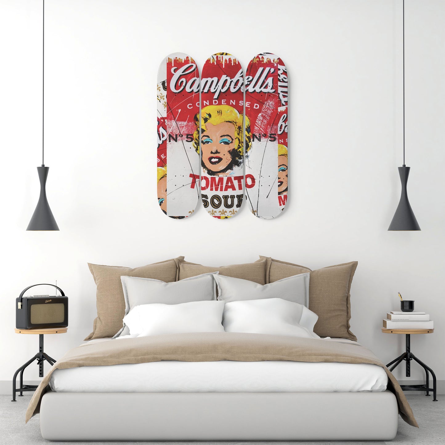 Andy Warhol Campbell Soup | Marilyn Monroe - 3-piece Skateboard Wall Art