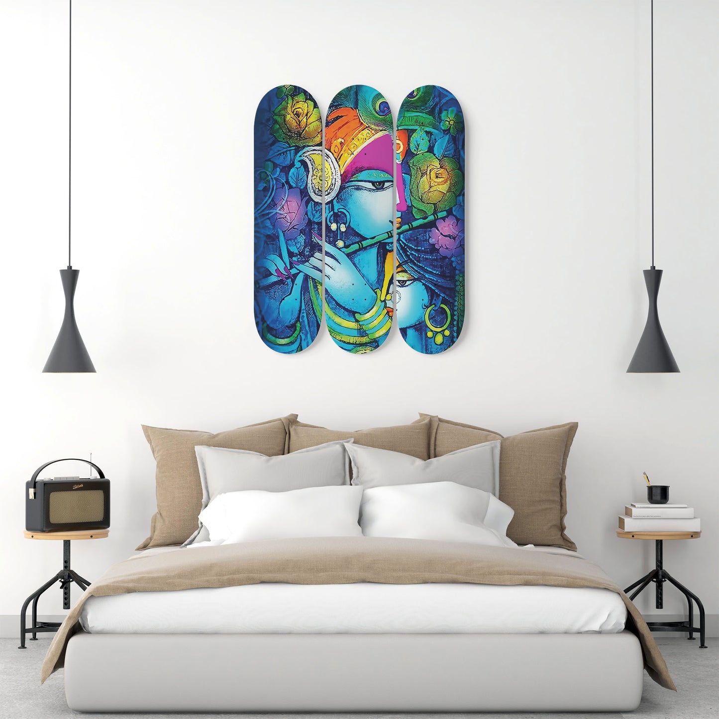 Random Colorful Artwork 20 | Skateboard Deck Wall Art, Wall Hanged Room Decoration, Maple Wood, Accent Gift for Home, Aesthetic Wall Art