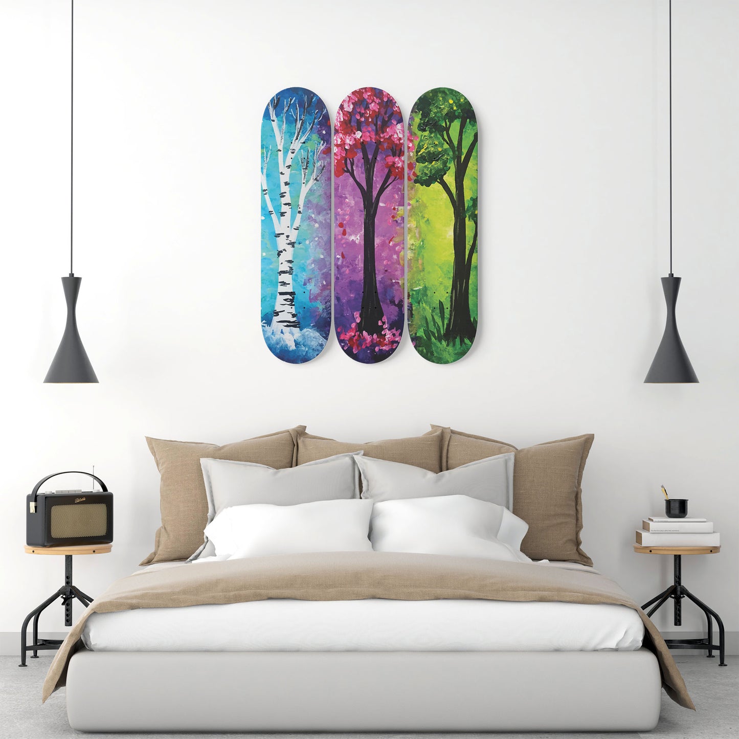 Random Colorful Artwork 9 -  | Skateboard Deck Wall Art, Wall Hanged Room Decoration, Maple Wood, Accent Gift for Home, Aesthetic Wall Art