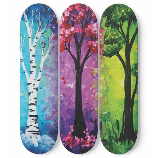 Random Colorful Artwork 9 -  | Skateboard Deck Wall Art, Wall Hanged Room Decoration, Maple Wood, Accent Gift for Home, Aesthetic Wall Art