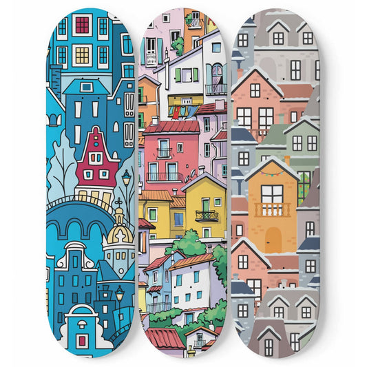 Random Colorful Artwork 5  | Skateboard Deck Wall Art, Wall Hanged Room Decoration, Maple Wood, Accent Gift for Home, Aesthetic Wall Art