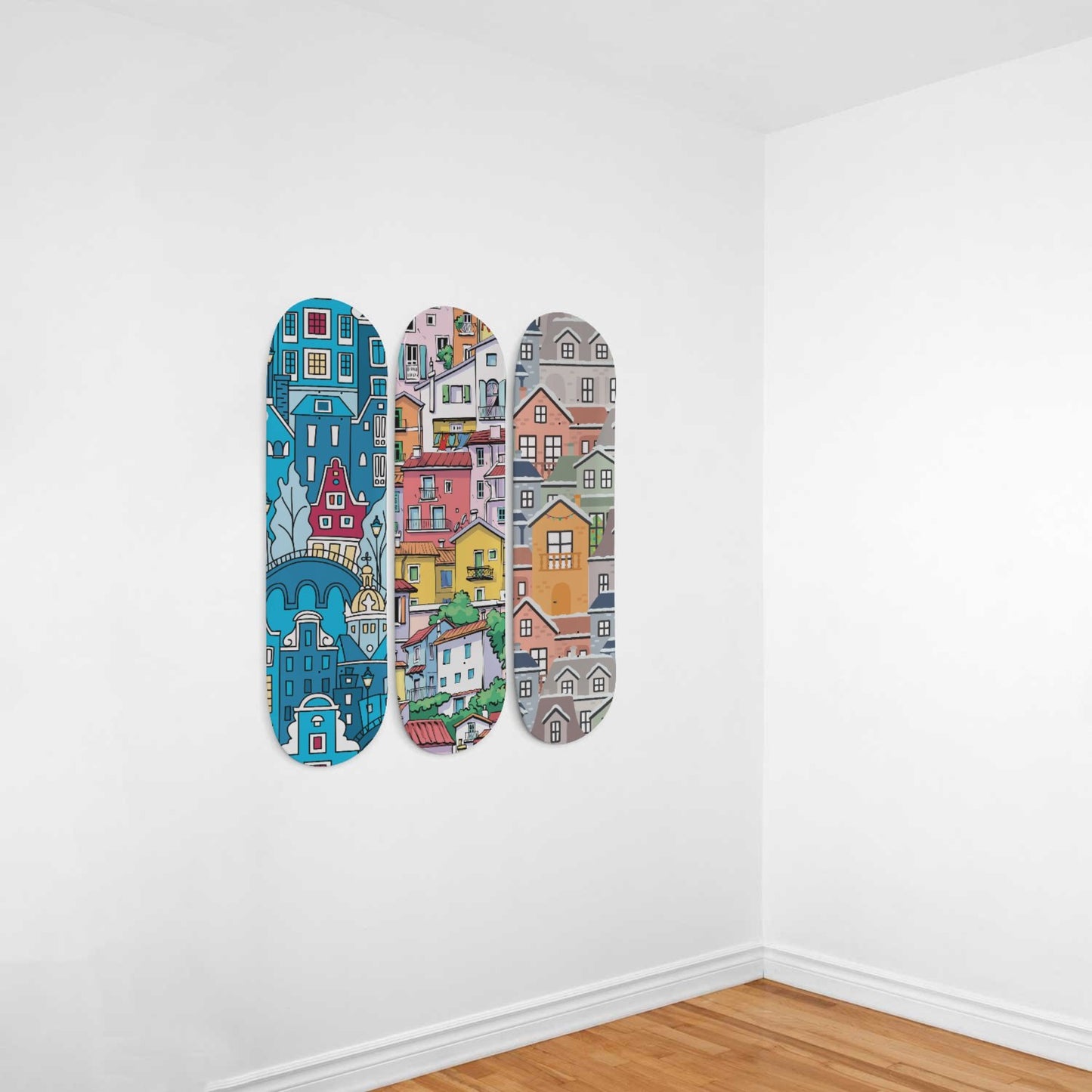Random Colorful Artwork 5  | Skateboard Deck Wall Art, Wall Hanged Room Decoration, Maple Wood, Accent Gift for Home, Aesthetic Wall Art