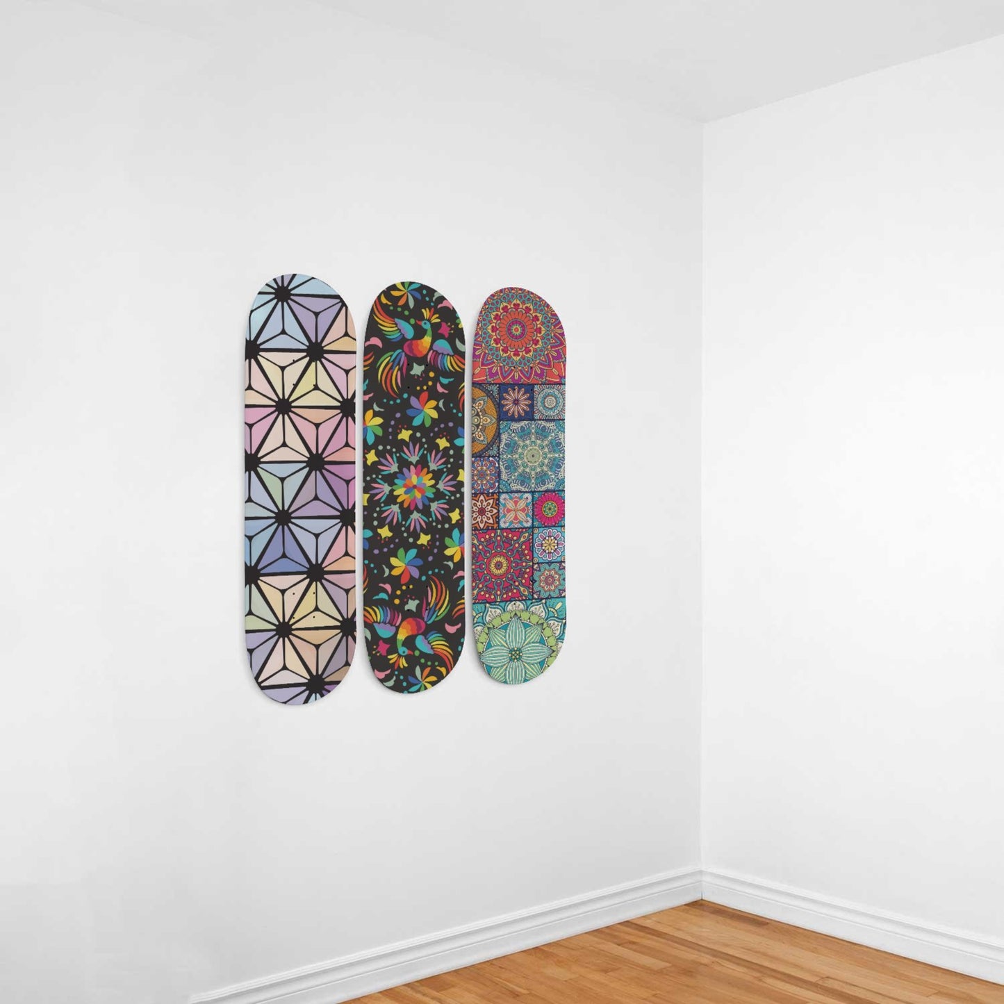 Random Colorful Artwork 6,  | Skateboard Deck Wall Art, Wall Hanged Room Decoration, Maple Wood, Accent Gift for Home, Aesthetic Wall Art
