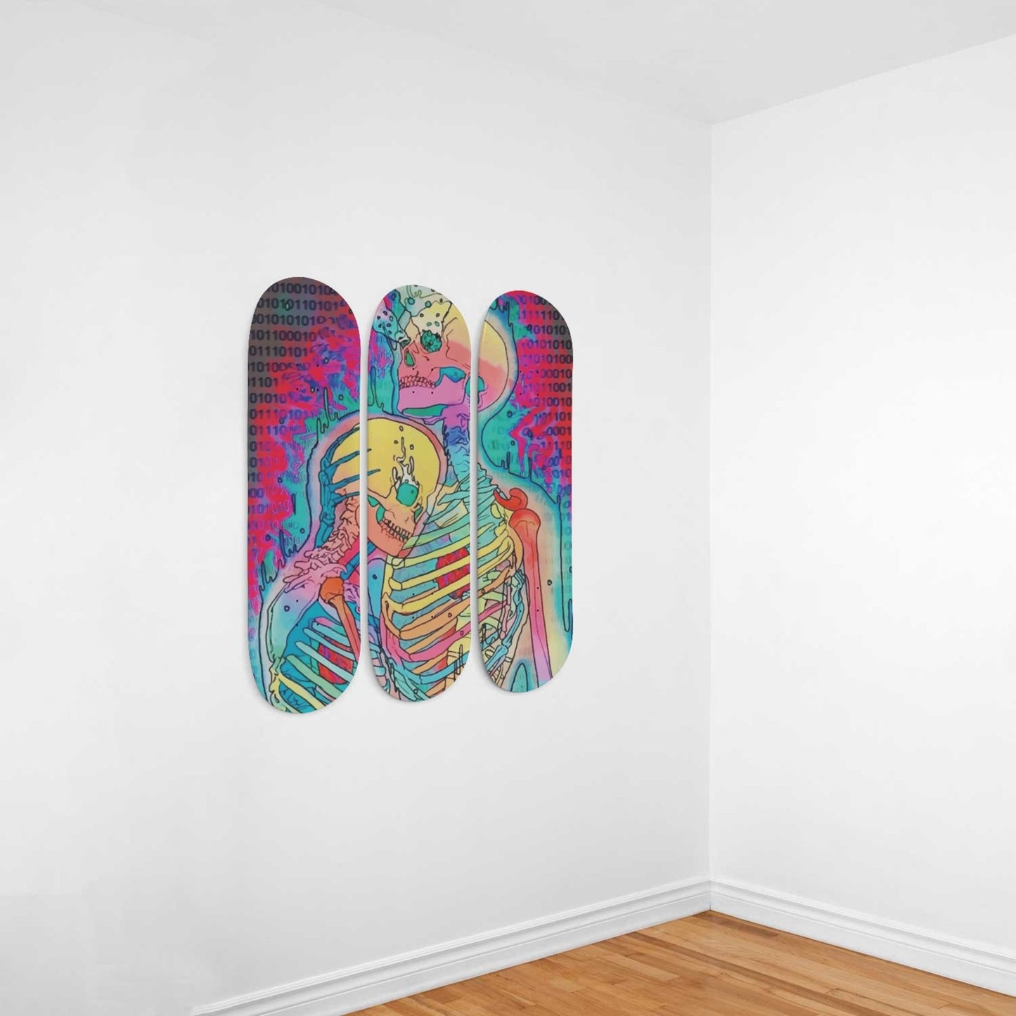 Random Colorful Artwork 19  | Skateboard Deck Wall Art, Wall Hanged Room Decoration, Maple Wood, Accent Gift for Home, Aesthetic Wall Art