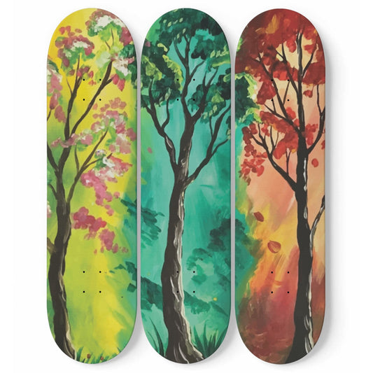 Random Colorful Artwork 10 | Skateboard Deck Wall Art, Wall Hanged Room Decoration, Maple Wood, Accent Gift for Home, Aesthetic Wall Art