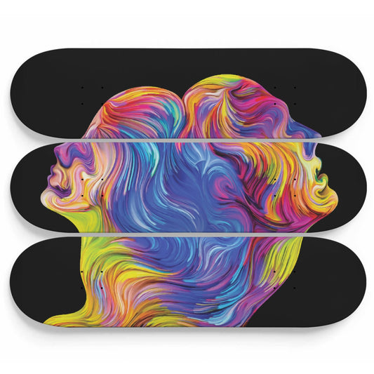 Random Colorful Artwork 15 | Skateboard Deck Wall Art, Wall Hanged Room Decoration, Maple Wood, Accent Gift for Home, Aesthetic Wall Art