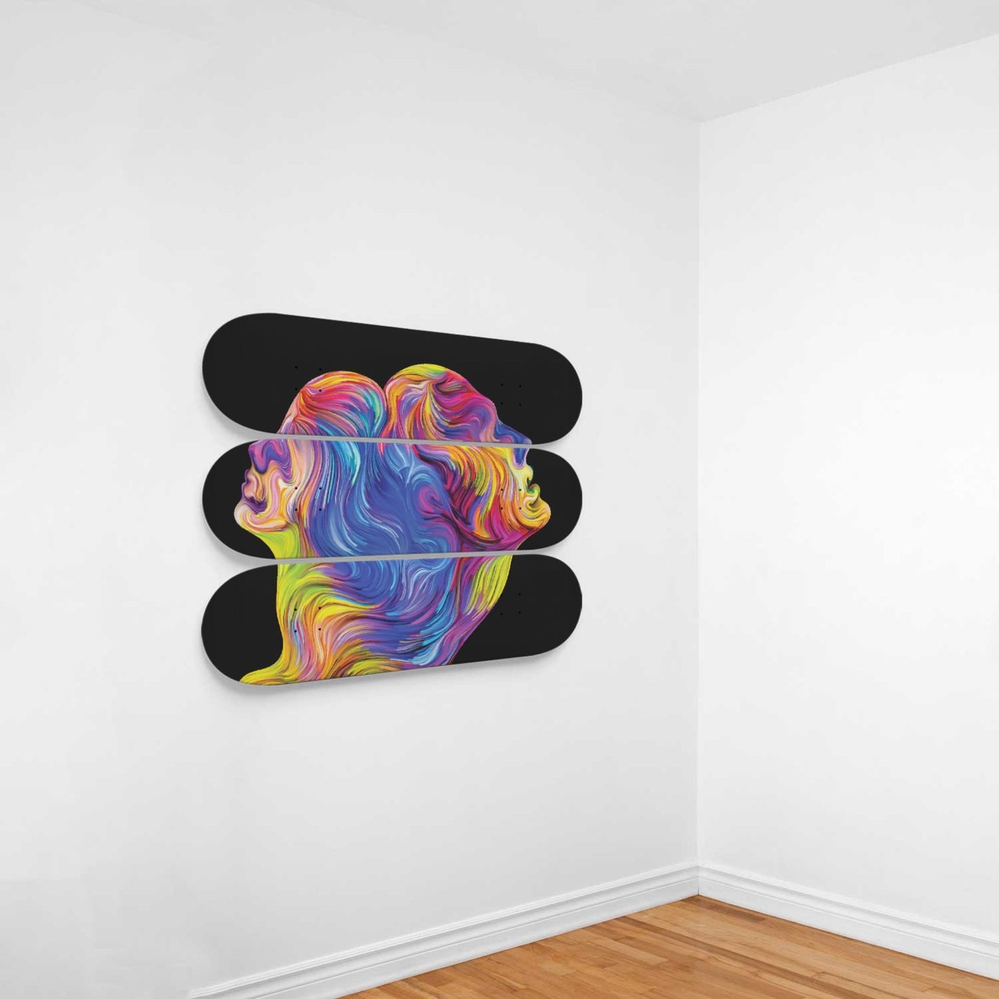 Random Colorful Artwork 15 | Skateboard Deck Wall Art, Wall Hanged Room Decoration, Maple Wood, Accent Gift for Home, Aesthetic Wall Art