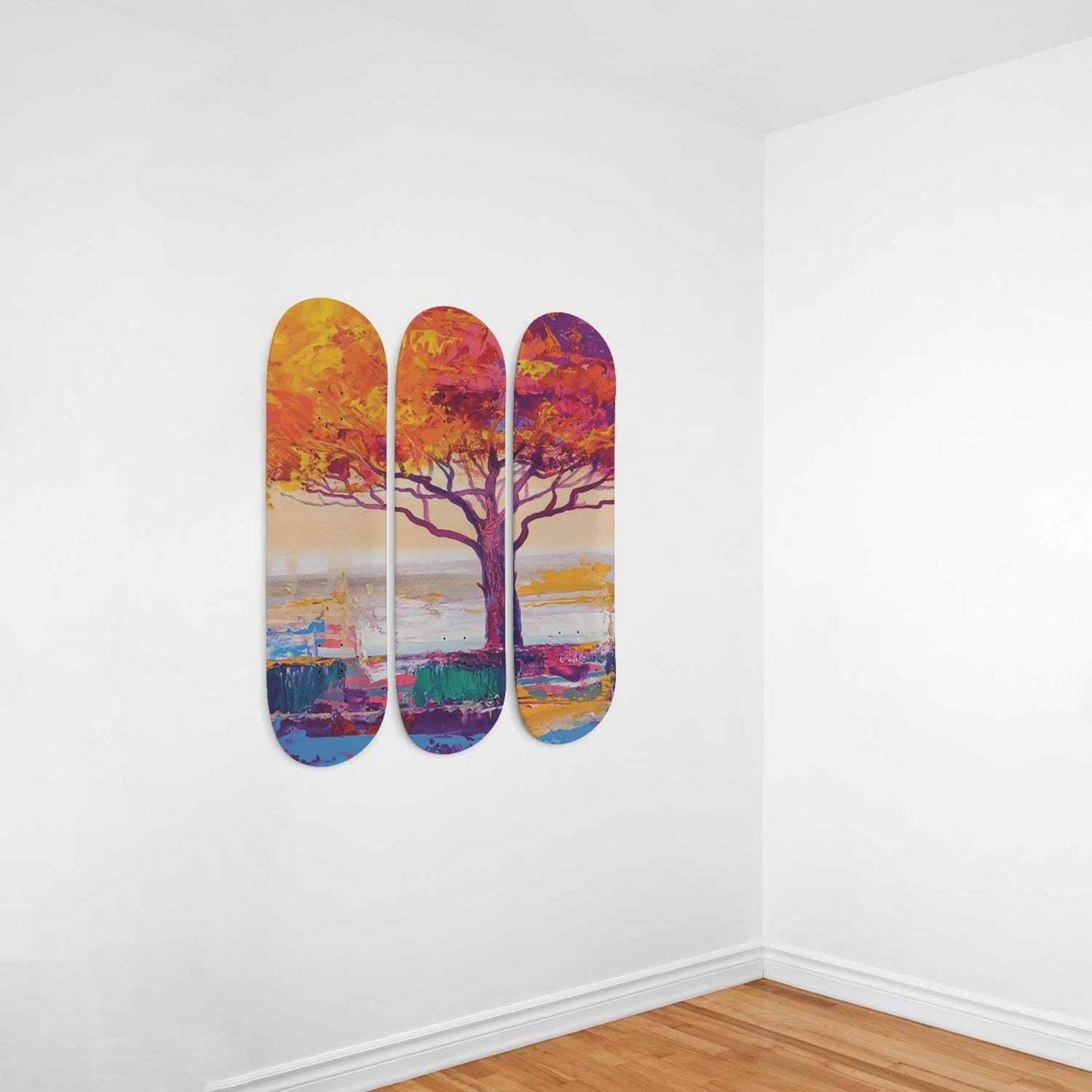 Random Colorful Artwork 12 | Skateboard Deck Wall Art, Wall Hanged Room Decoration, Maple Wood, Accent Gift for Home, Aesthetic Wall Art