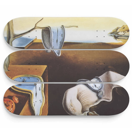 Salvador Dali - The Persistence of Memory | 3 Set of Skateboard Deck Wall Art, Hanged Room Decoration, Custom Unique Gift
