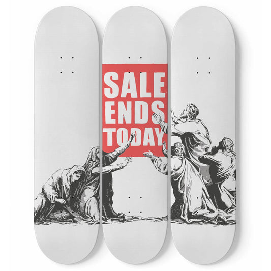 Banksy Sales Ends Today | 3 Set of Skateboard Deck Wall Art, Hanged Room Decoration, Custom Unique Gift