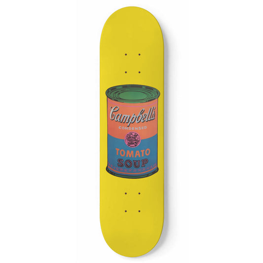 Campbell Soup Can Yellow - Warhol Inspired Pop Comic Wall Art - Skateboard Wall Art