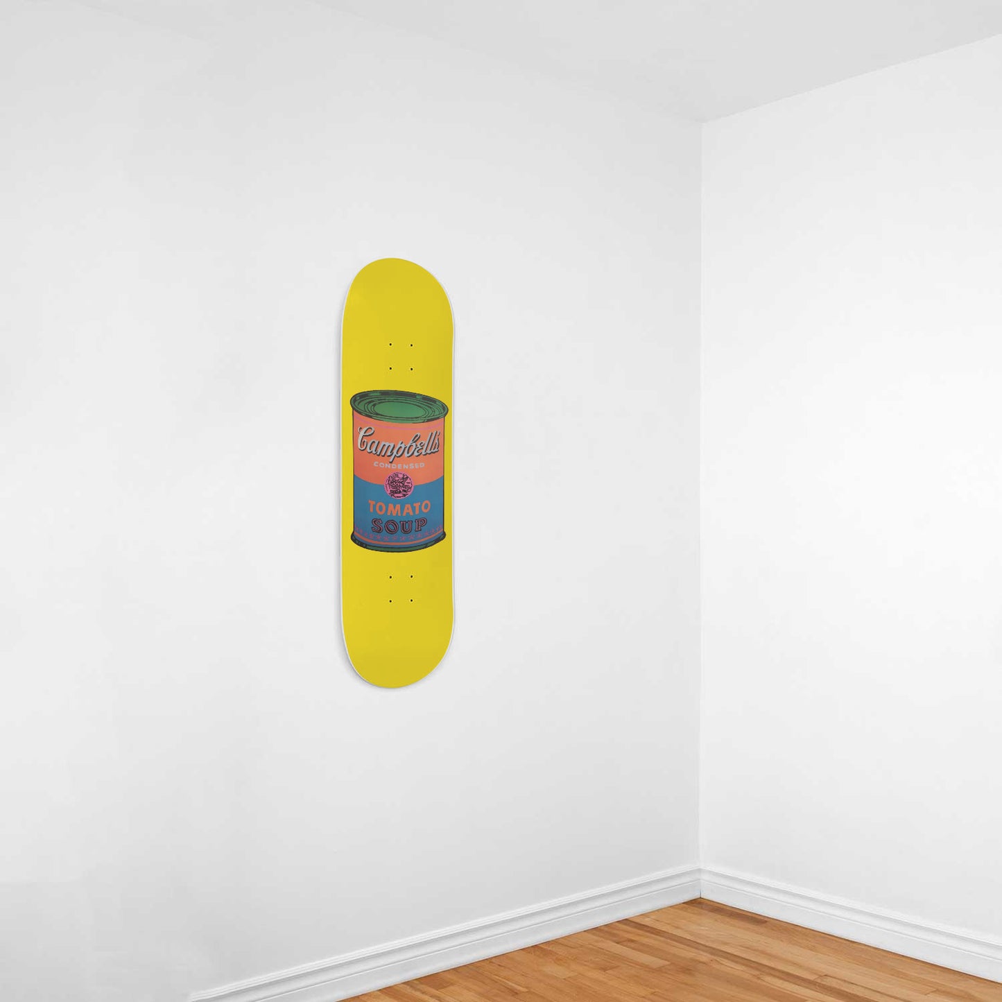 Campbell Soup Can Yellow - Warhol Inspired Pop Comic Wall Art - Skateboard Wall Art