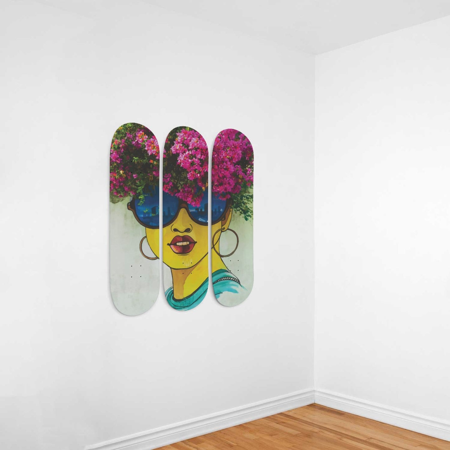 Fashion 4 | 3 Set of Skateboard Deck Wall Art | Wall Hanging Room Decor | Maple Wood | Birthday Gift