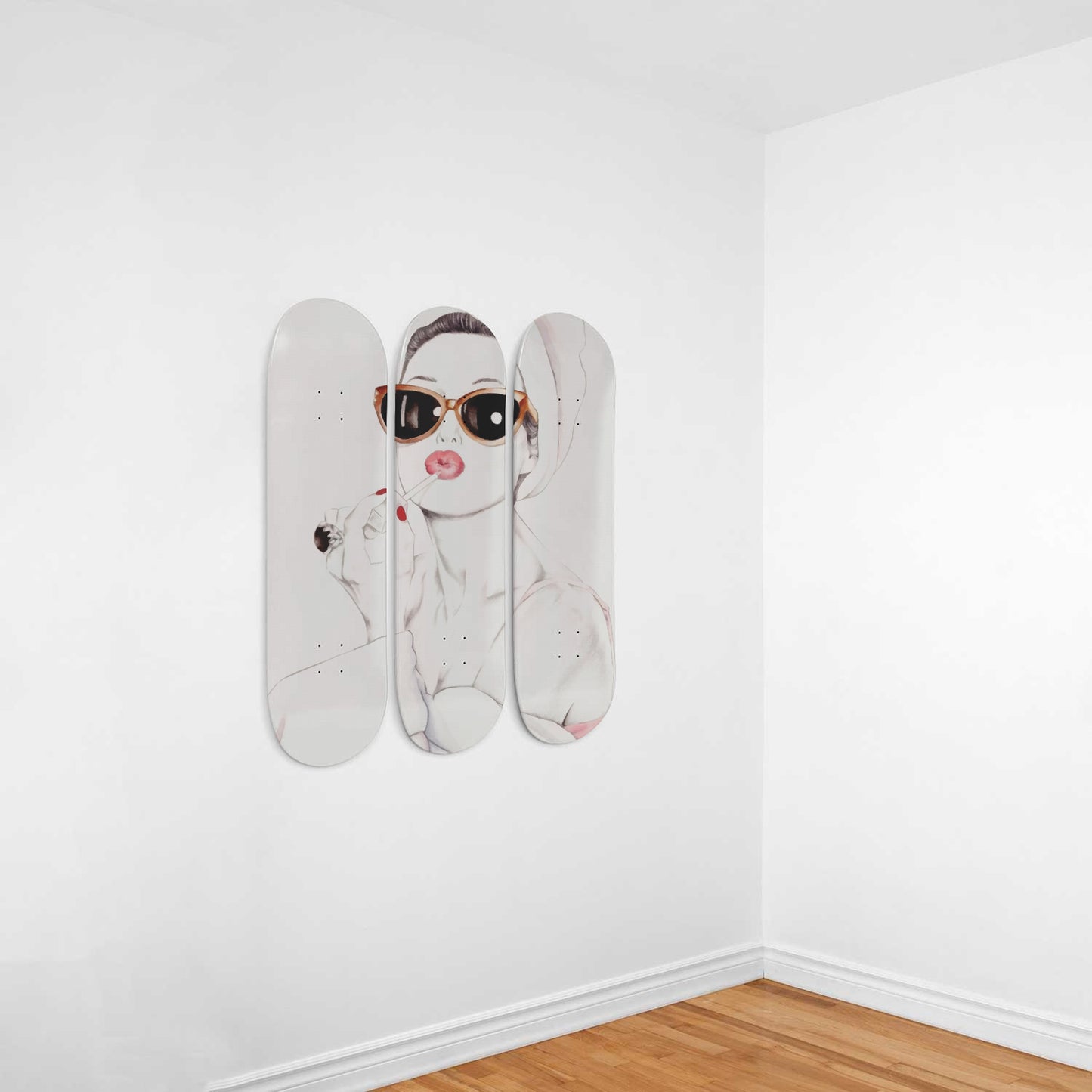 Fashion 1 | 3 Set of Skateboard Deck Wall Art | Wall Hanging Room Decor | Maple Wood | Birthday Gift