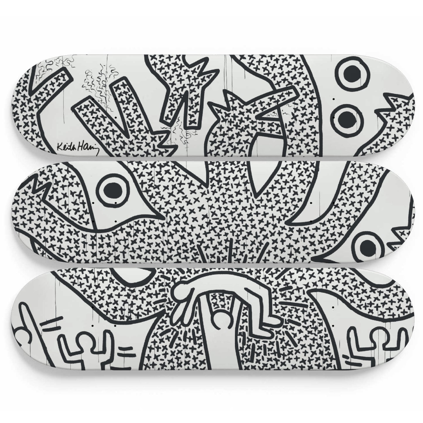 Keith Haring - Sacrifice - 3-piece Skateboard Wall Art