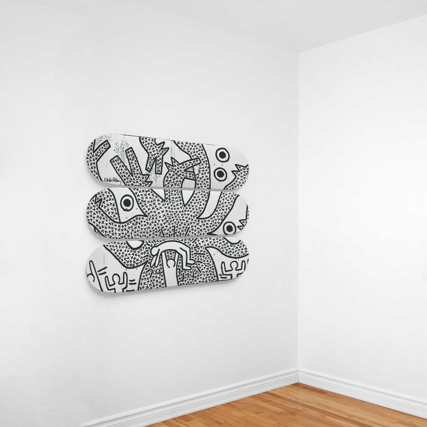 Keith Haring - Sacrifice - 3-piece Skateboard Wall Art