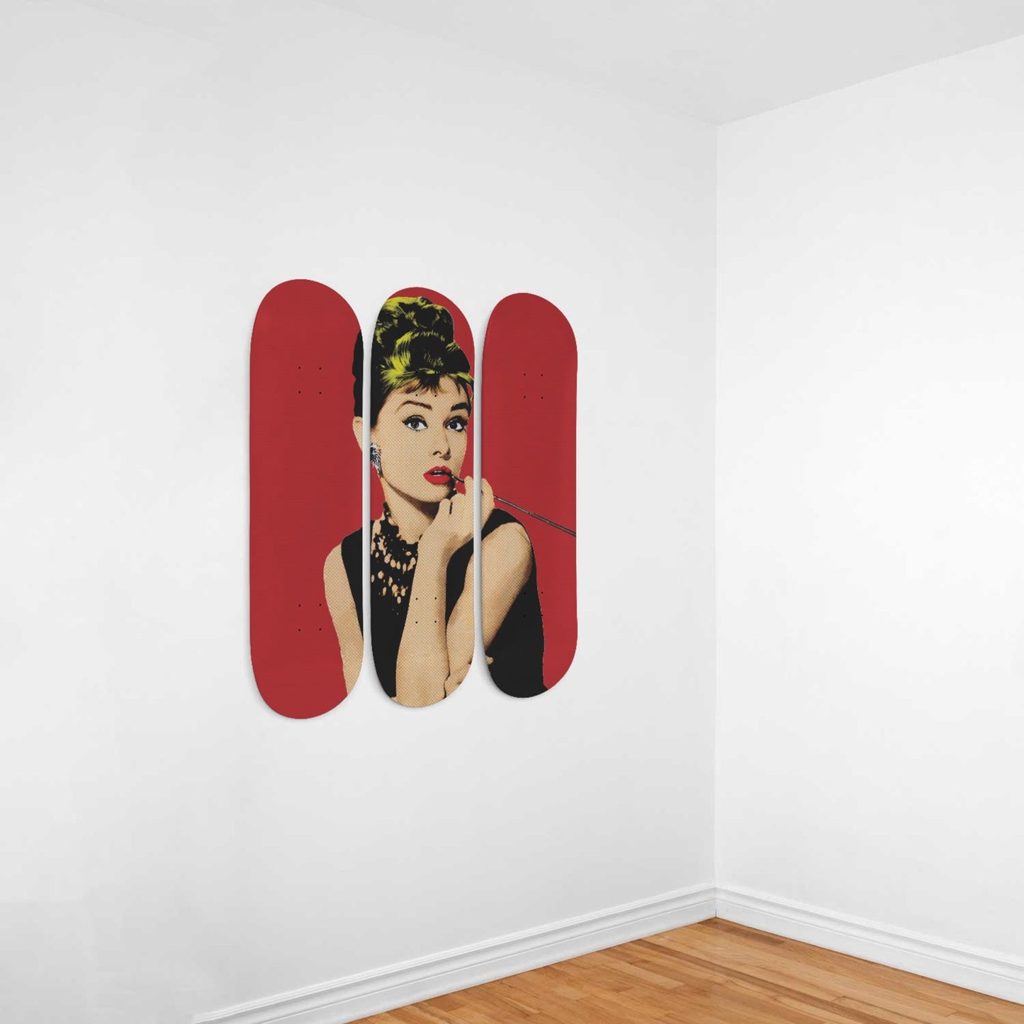 Audrey Hepburn 7 Artwork | 3-piece Skateboard Wall Art | Wall Decor | Best Unique Gift for Home Decor