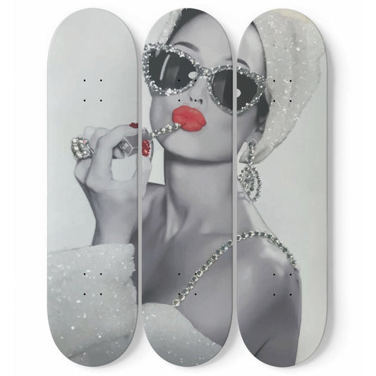 Audrey Hepburn Artwork 14 | 3-piece Skateboard Wall Art | Wall Decor | Best Unique Gift for Home Decor