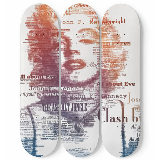 Marilyn Monroe Artwork 10 | 3-piece Skateboard Wall Art | Wall Decor | Best Unique Gift for Home Decor
